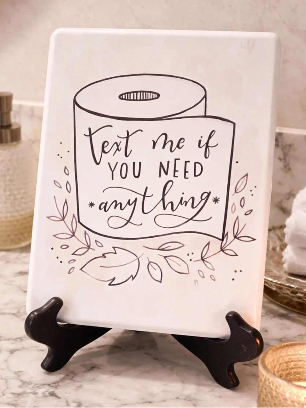 🌸 Cute Sign Hang or Lean. Great for guest Bathroom - 9